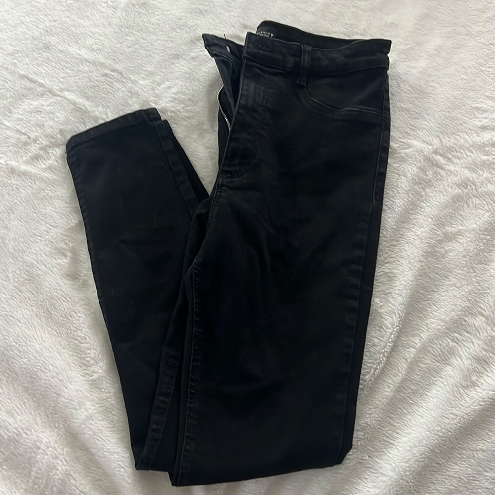Black Straight Leg High Wasted Zara Jeans